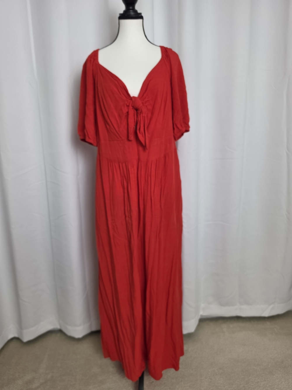 City Chic Red Tie-Front Maxi Dress